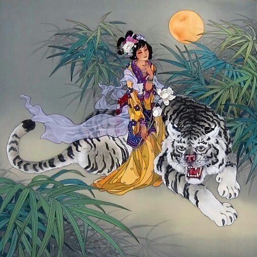 Kwan-Yin-chevauchant-tigre